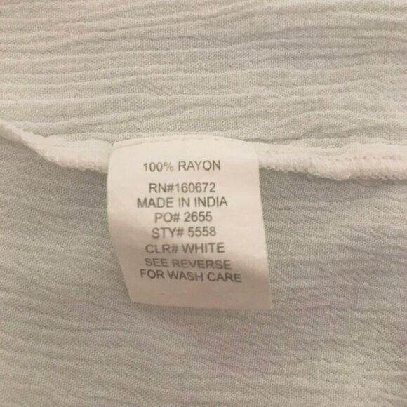 Blue Island Women's Crochet Trim White Swim Cover Up w/ Bell Sleeves Size Medium - Picture 6 of 7